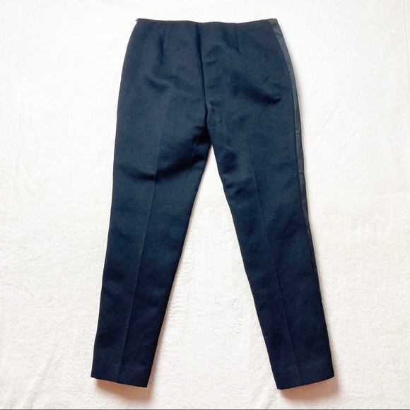 Lafayette 148 formal dress pants tuxedo satin trim blue shimmer - Picture 7 of 7